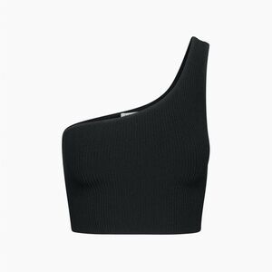 Aritzia Babaton knit black one shoulder tank top size small